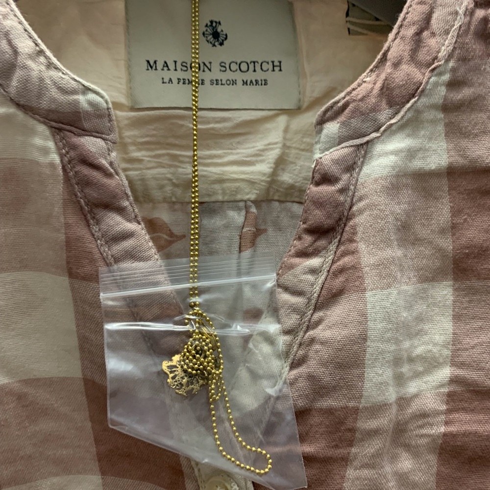 Scotch and Soda NWT Gingham check blouse Pink